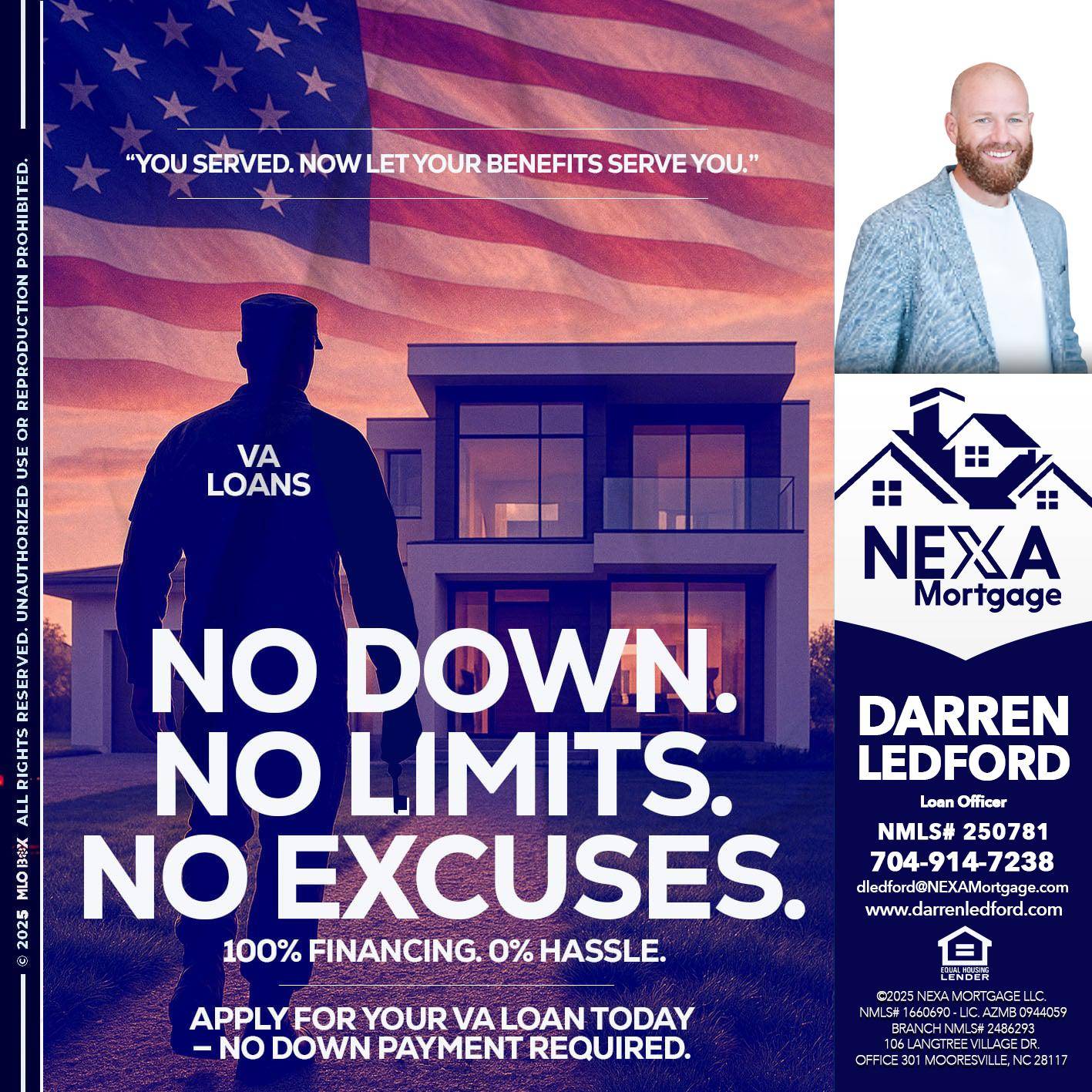 NO DOWN. NO LIMIT. - Darren Ledford -Loan Officer