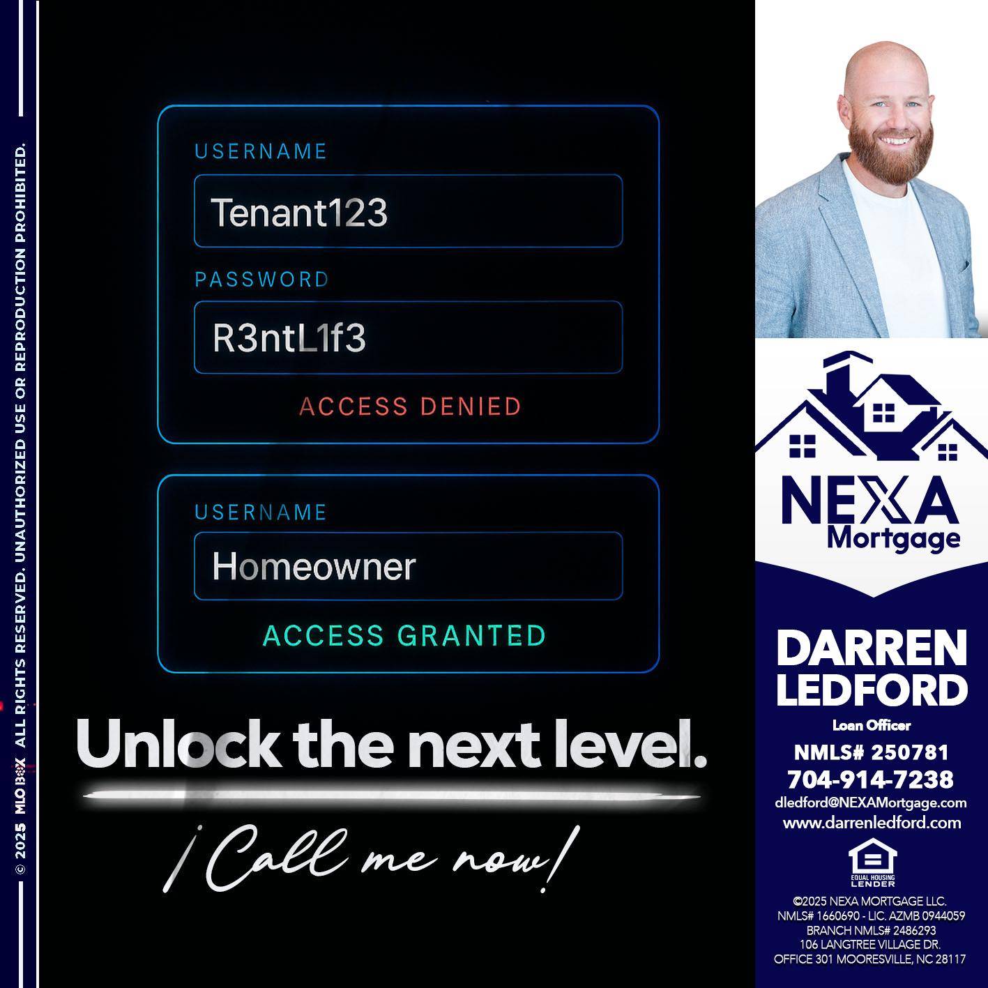 UNLOCK THE NEXT LEVEL - Darren Ledford -Loan Officer
