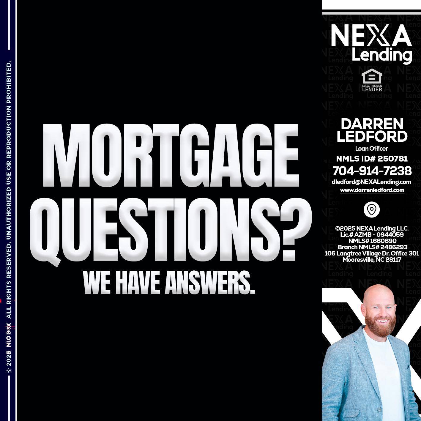 mortgage questions - Darren Ledford -Loan Officer
