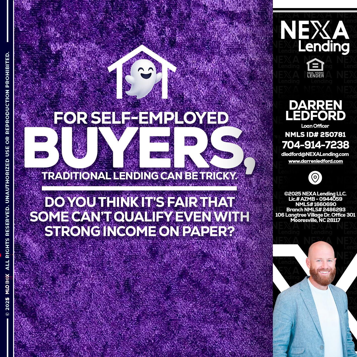 for self employed - Darren Ledford -Loan Officer