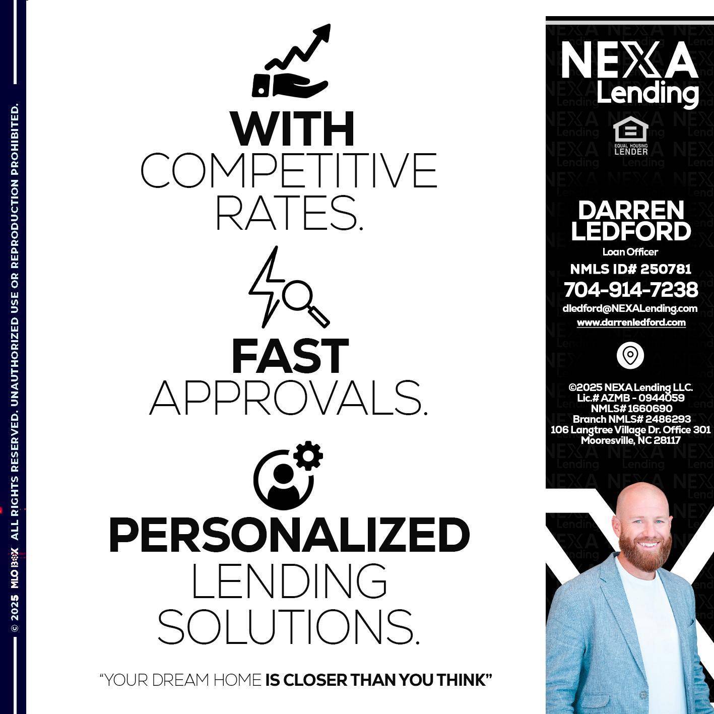 WITH COMPETITIVES RATES - Darren Ledford -Loan Officer