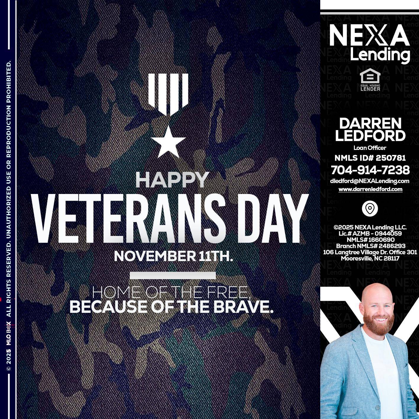VETERANS DAY - Darren Ledford -Loan Officer