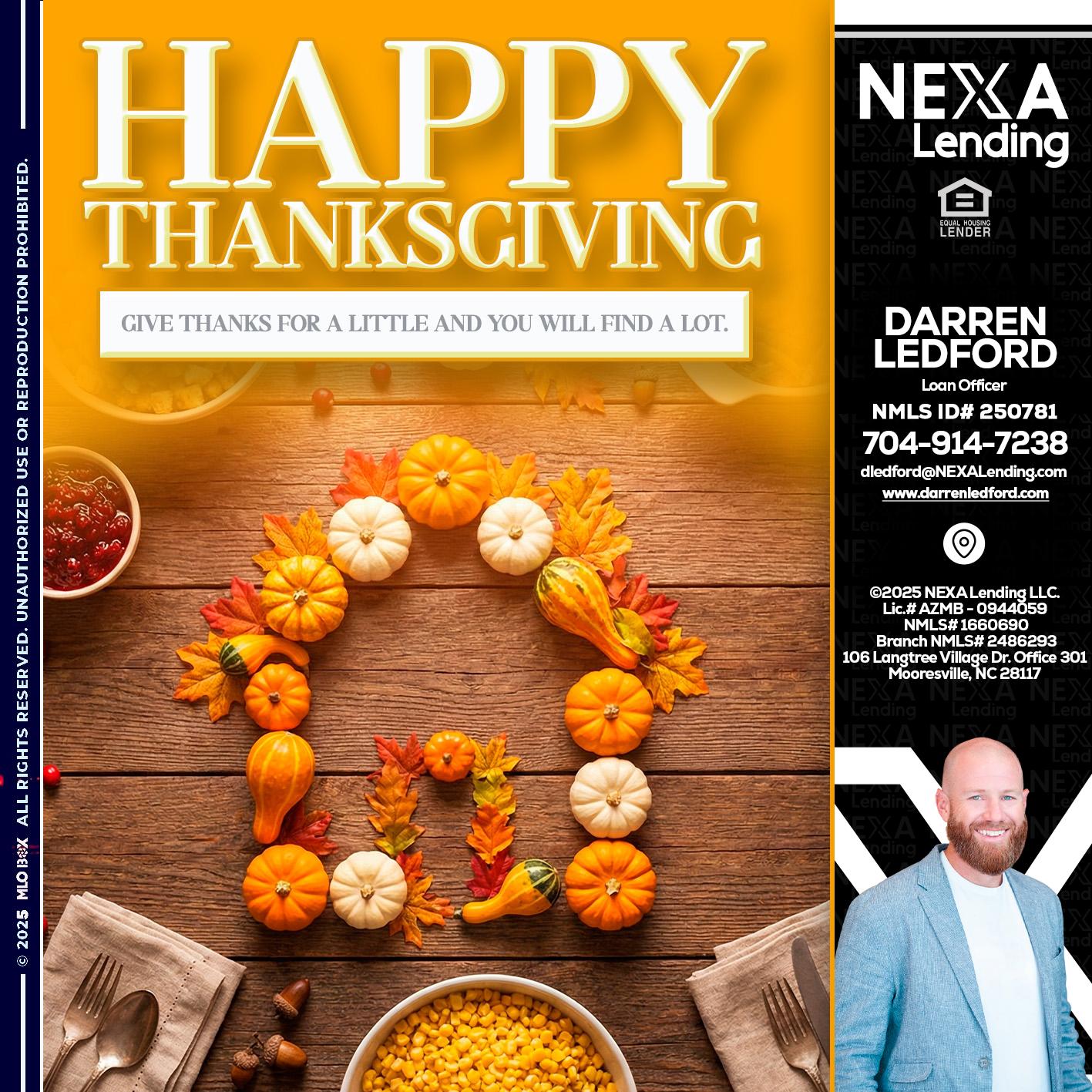 HAPPY THANKSGIVING - Darren Ledford -Loan Officer