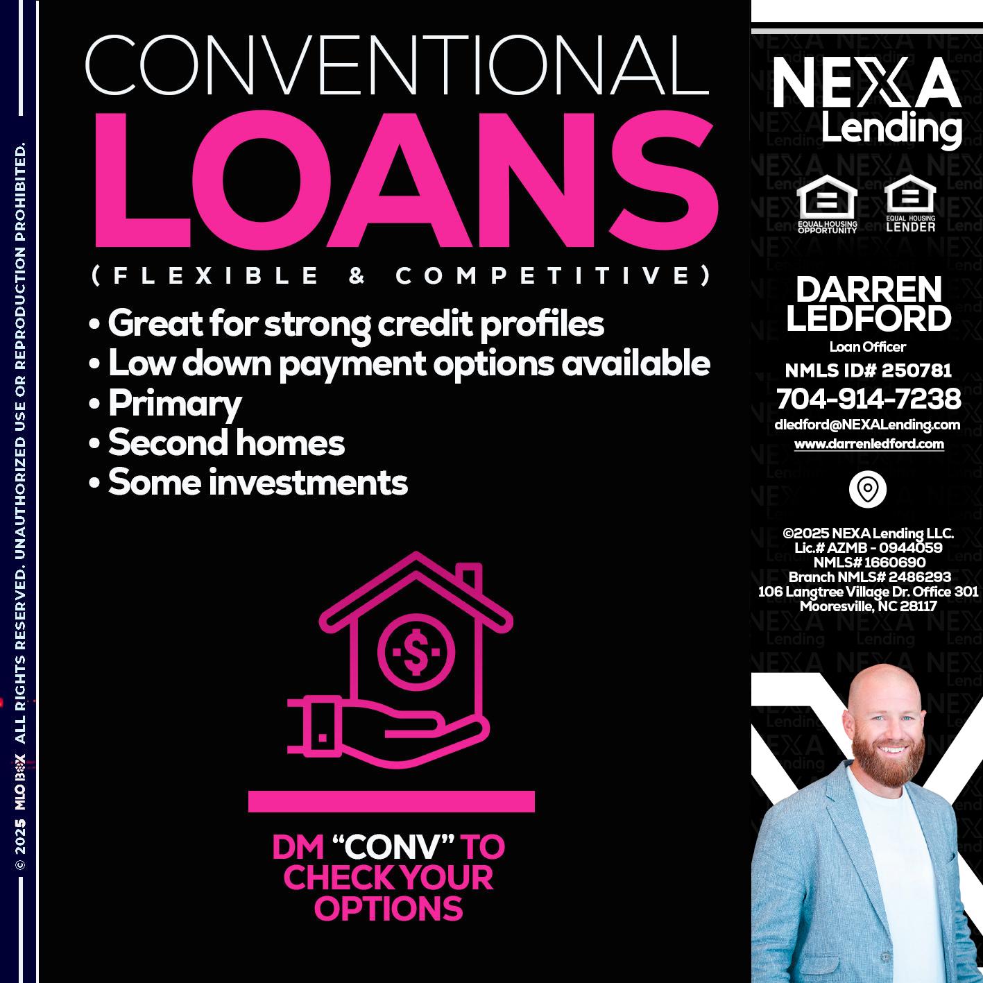 CONVENTIONAL LOANS - Darren Ledford -Loan Officer