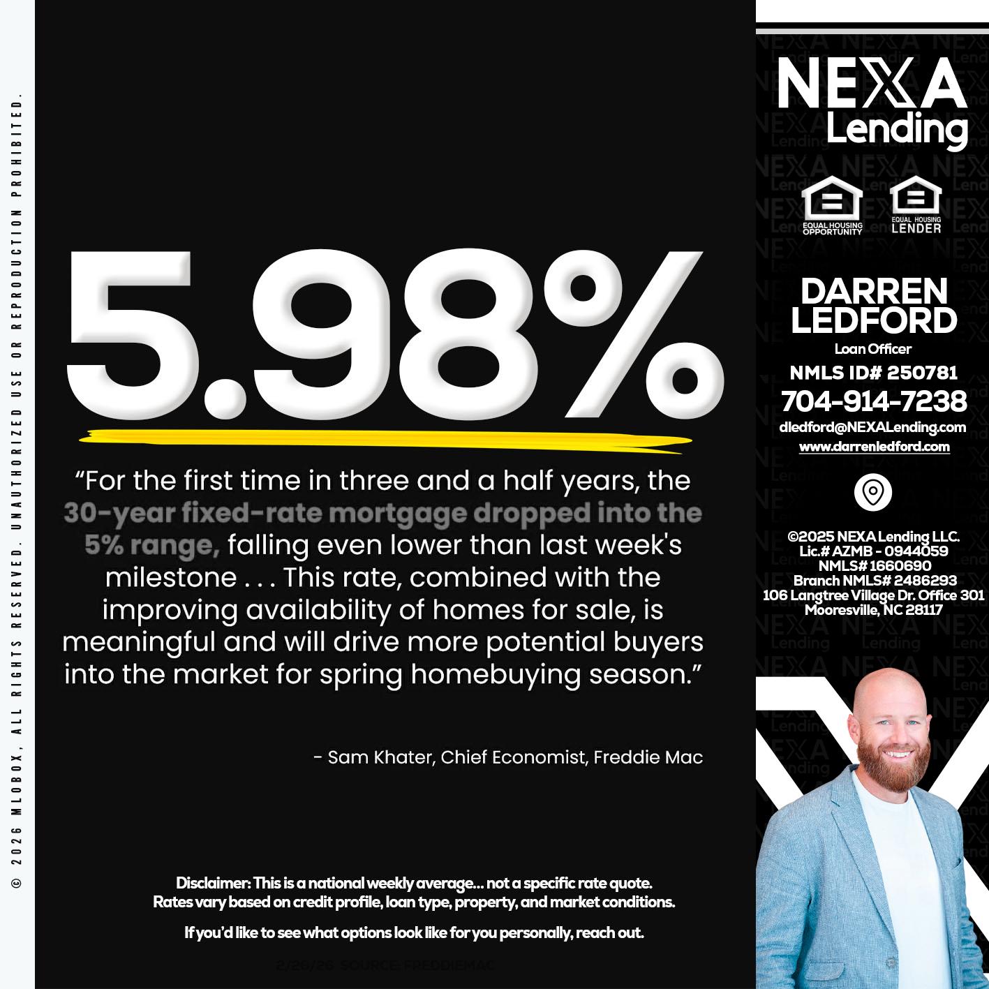 5.98% - Darren Ledford -Loan Officer