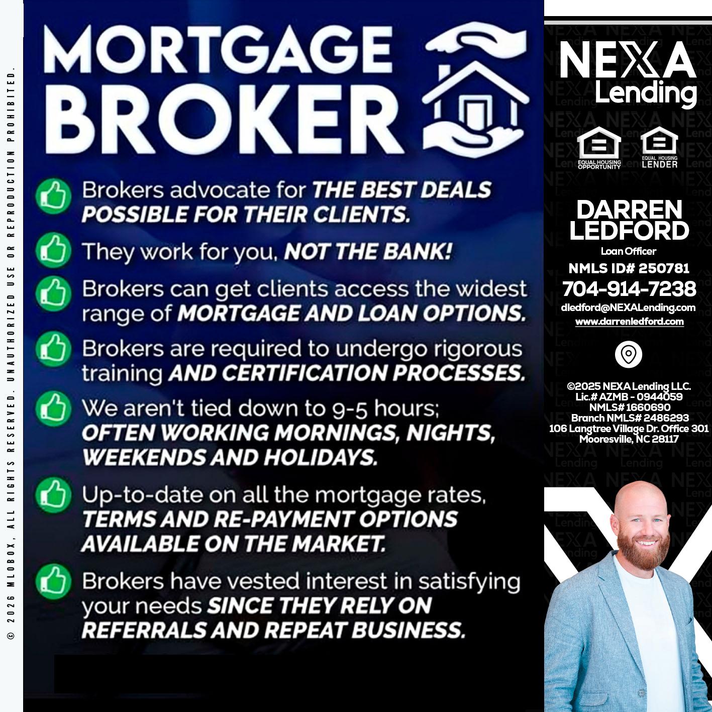 MORTGAGE BROKER - Darren Ledford -Loan Officer