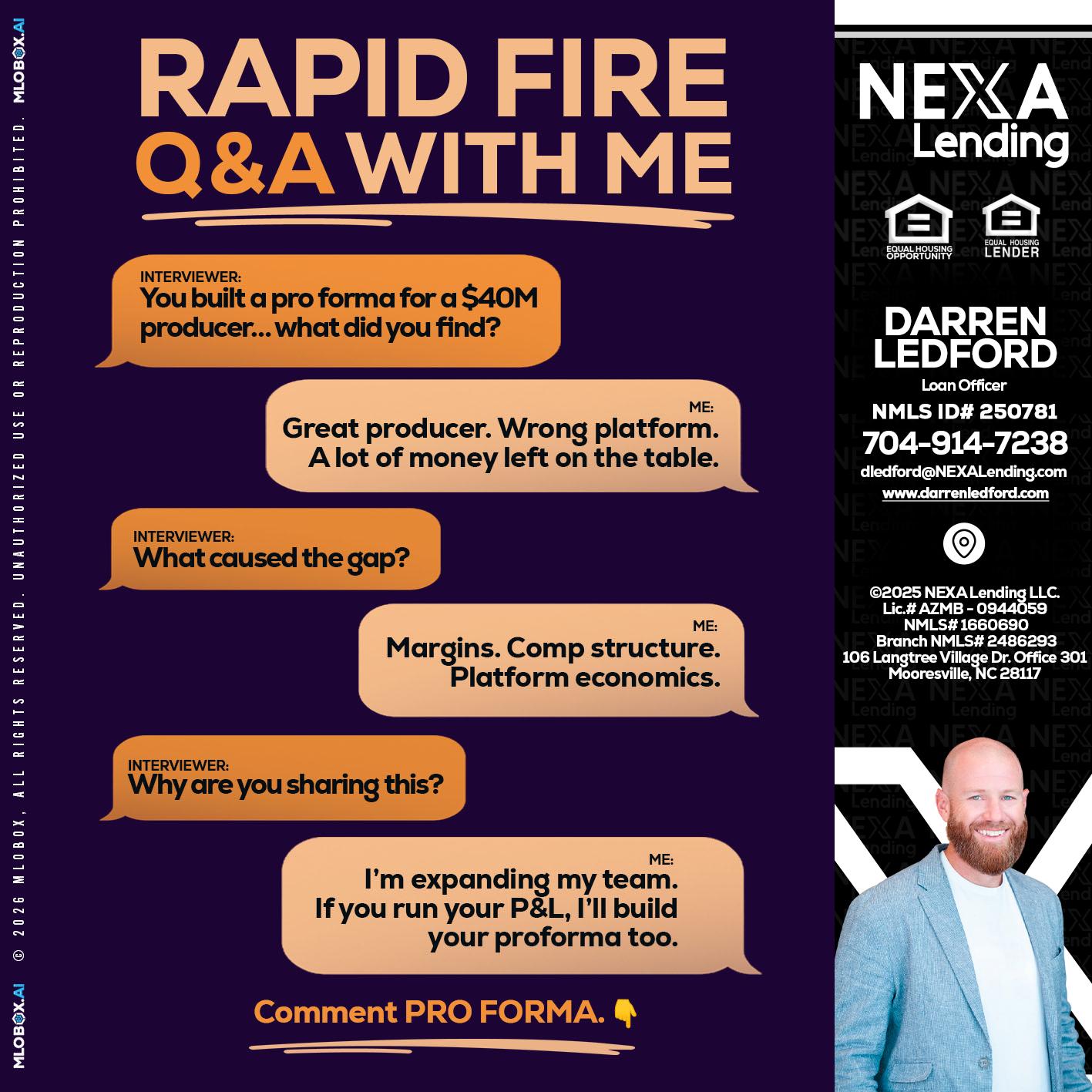 RAPID FIRE - Darren Ledford -Loan Officer