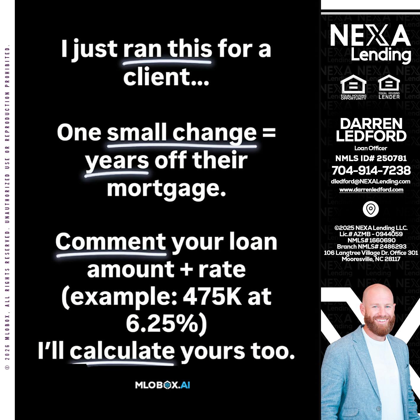 I JUST RAN - Darren Ledford -Loan Officer