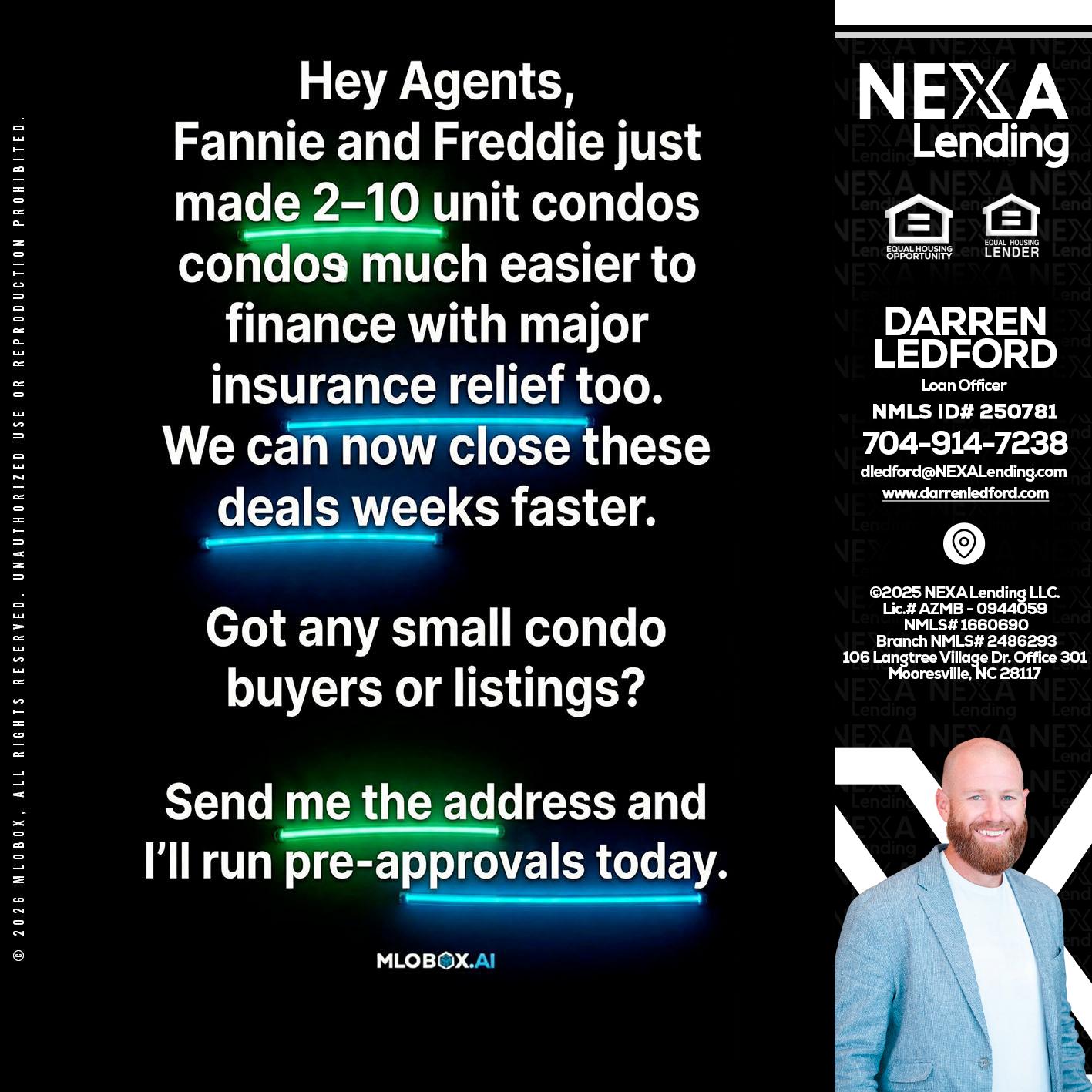 HEY AGENTS - Darren Ledford -Loan Officer