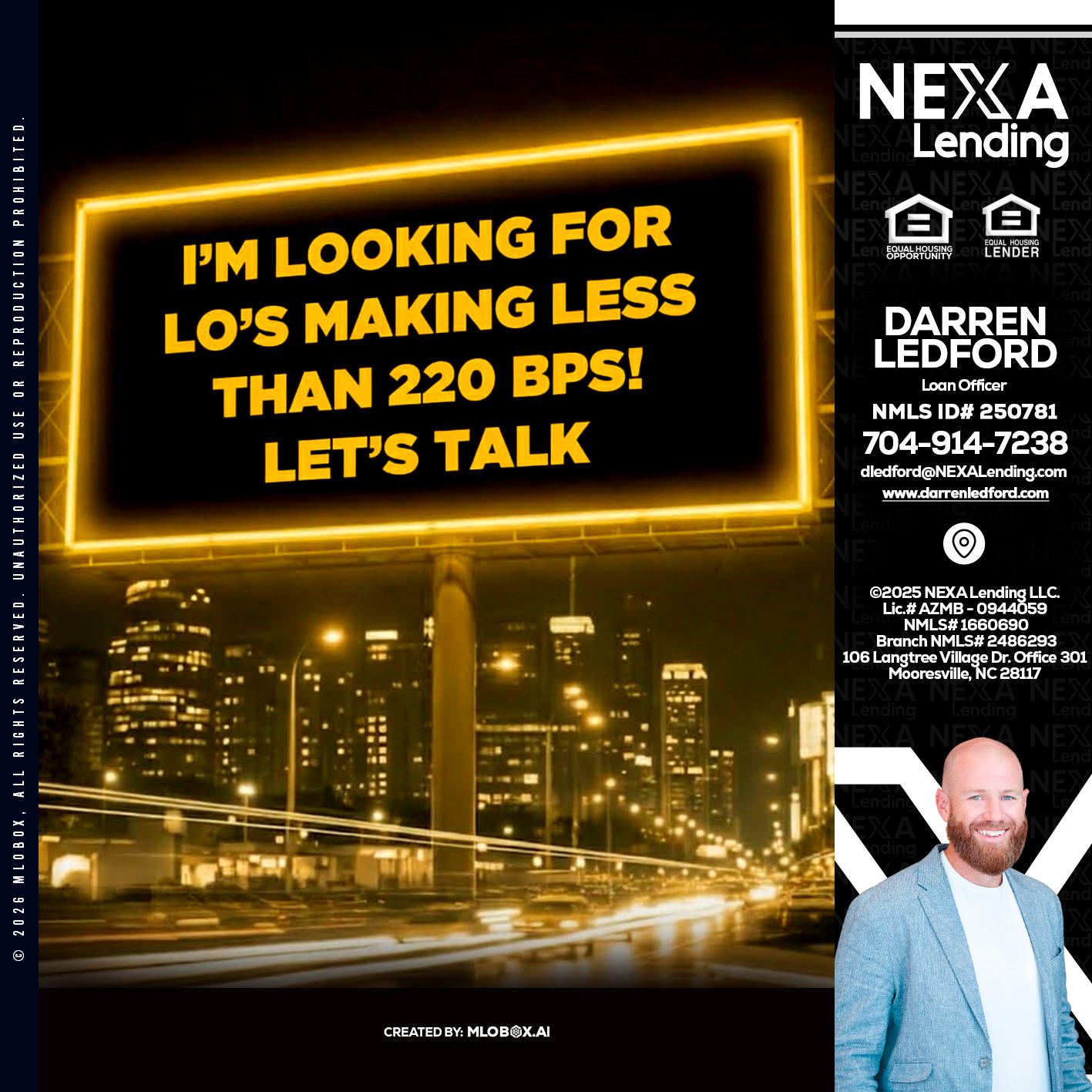 Looking for MLOs - Darren Ledford -Loan Officer
