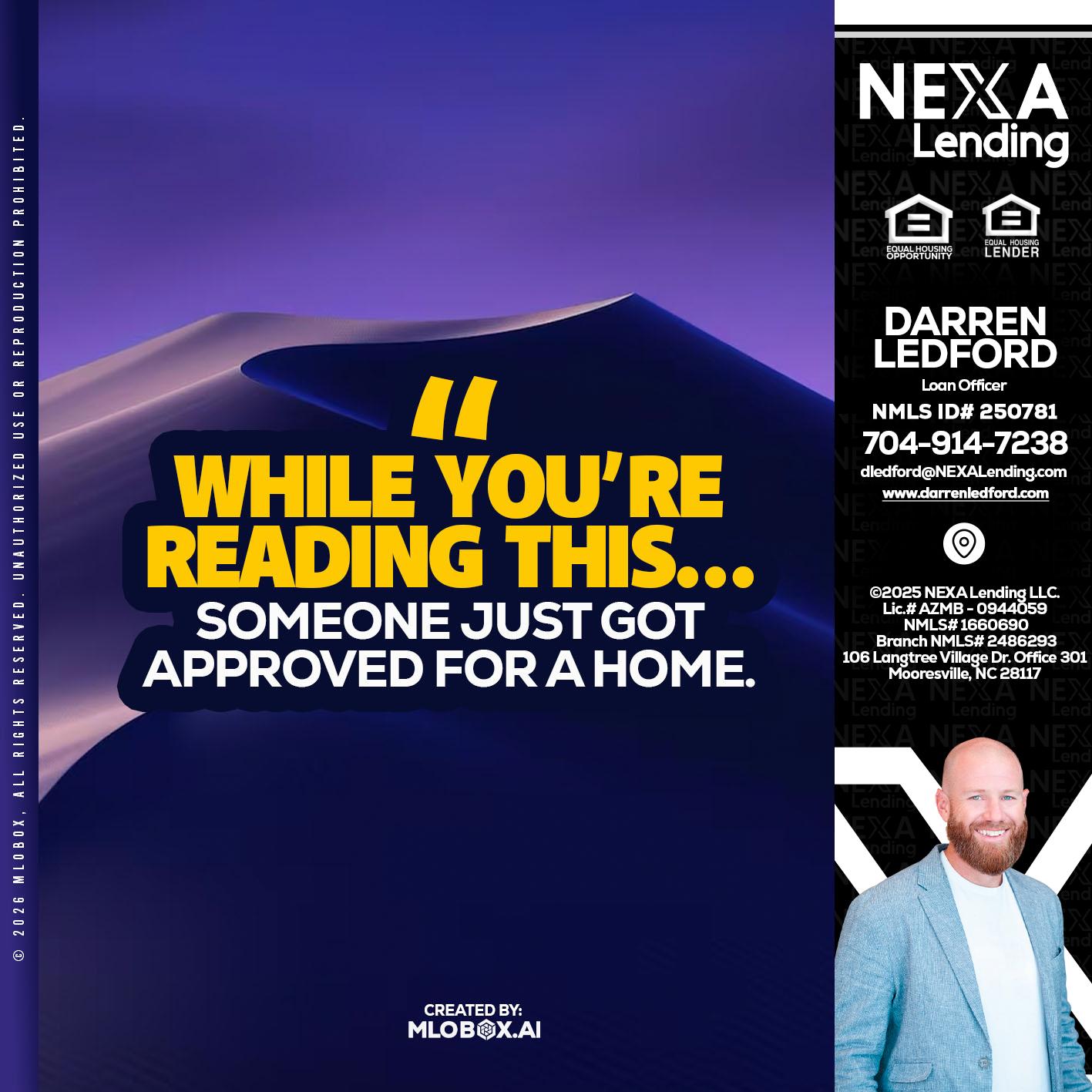 WHILE YOU - Darren Ledford -Loan Officer