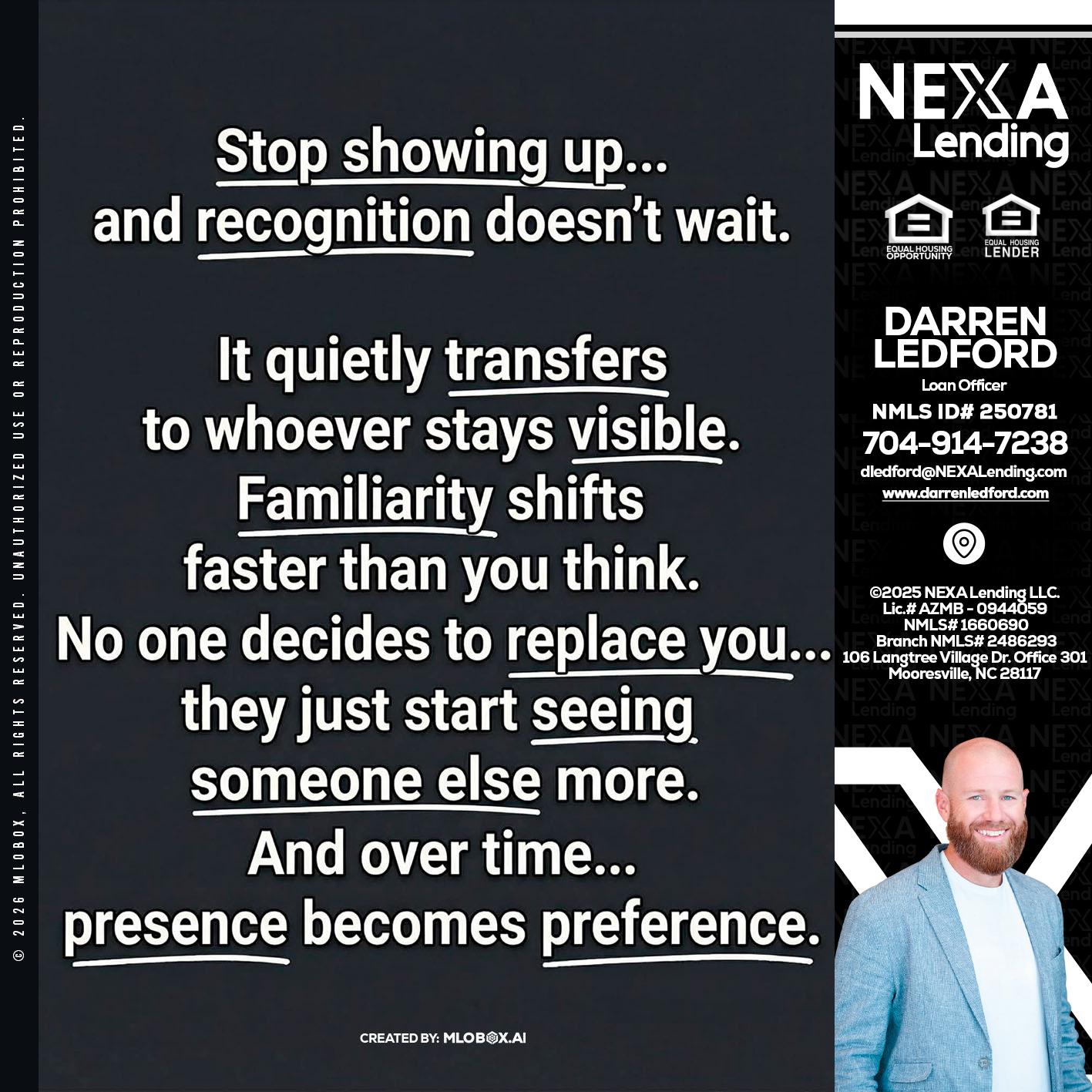 STOP SHOWING - Darren Ledford -Loan Officer