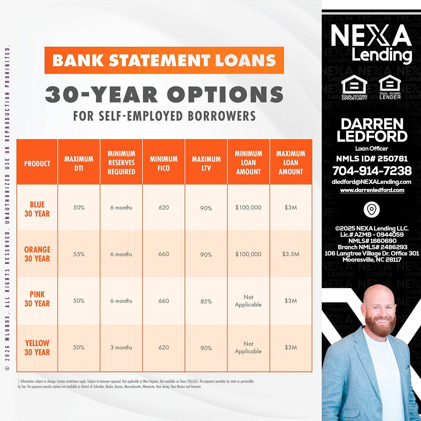 30 YEARS OPTIONS - Darren Ledford -Loan Officer