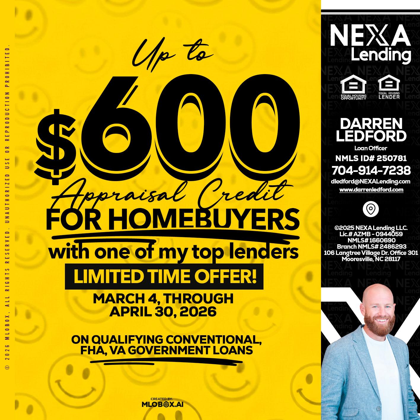 UP TO 600 - Darren Ledford -Loan Officer