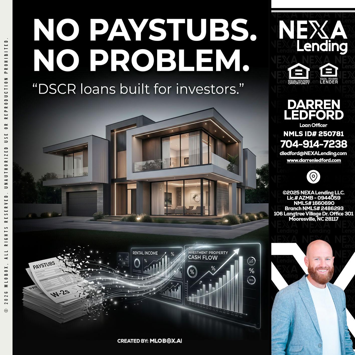 no paystub - Darren Ledford -Loan Officer