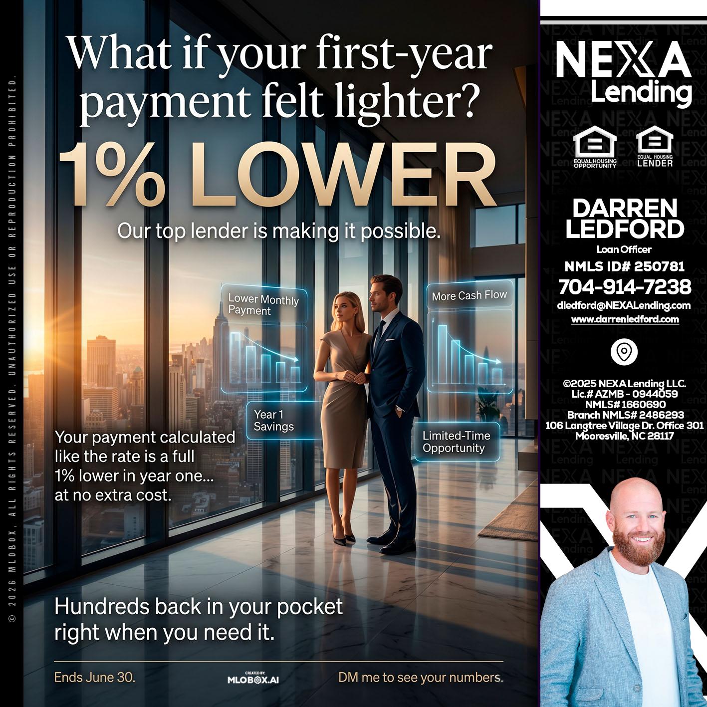 1% LOWER - Darren Ledford -Loan Officer