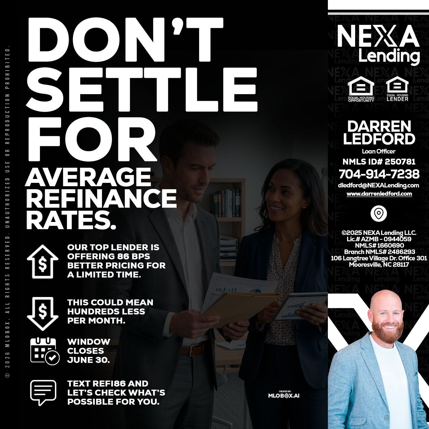dont settle - Darren Ledford -Loan Officer