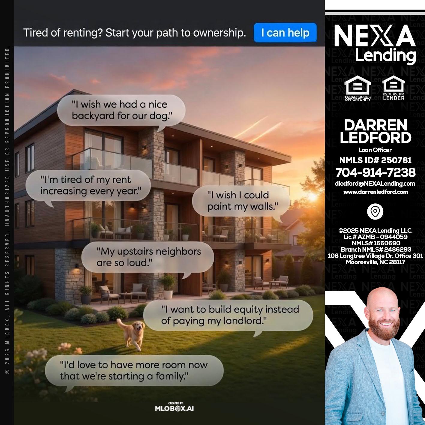 TIRED OF RENTING - Darren Ledford -Loan Officer