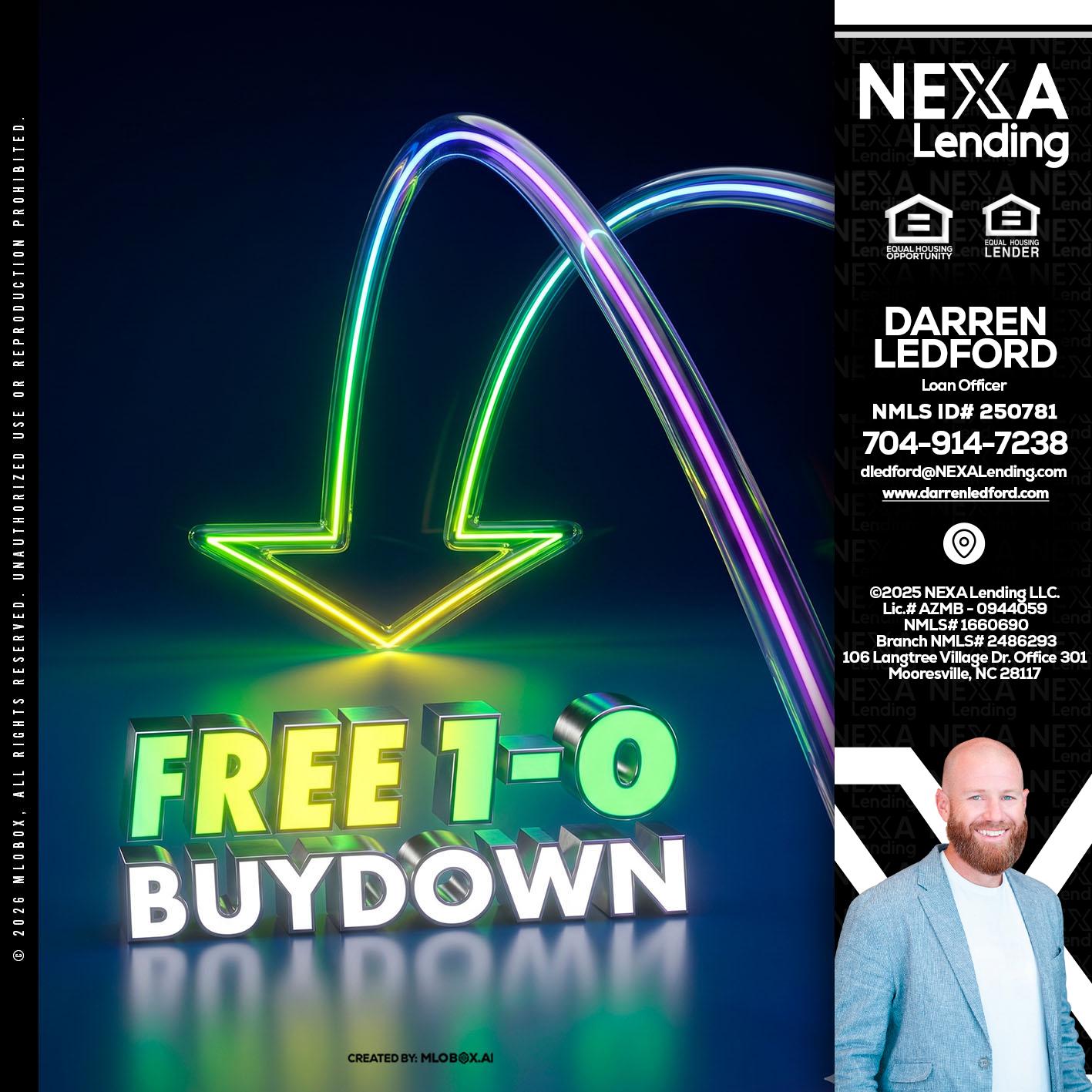 FREE 1-0 BUYDOWN - Darren Ledford -Loan Officer