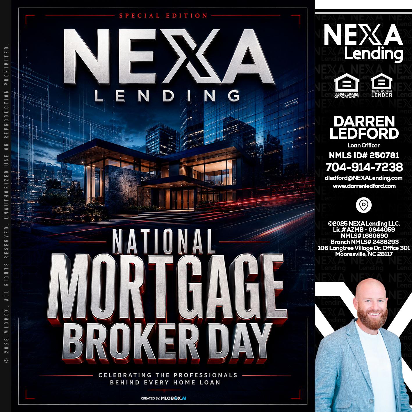 NATIONAL MORTGAGE BROKER DAY - Darren Ledford -Loan Officer